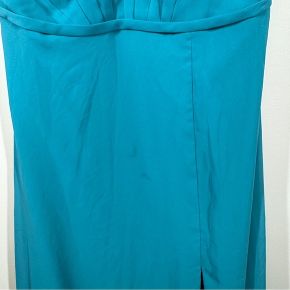Azazie Blue Teal Wedding Guest Bridesmaid Long Formal Event Dress Missing Size - Picture 13 of 14